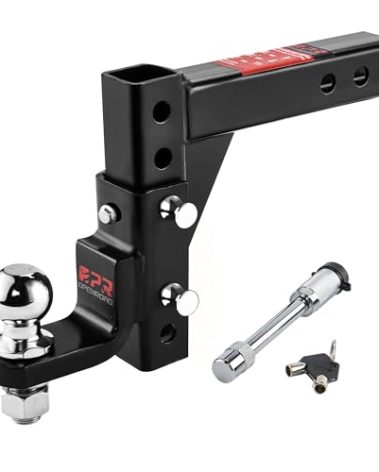 OPENROAD Adjustable Trailer Hitch Ball Mount - Fits 2-Inch Receiver, 2" Tow Balls, 7500lbs, 9-1/2" Drop/ 8-1/4" Rise, Heavy Duty Truck Hitch with Stainless Steel Pins and Lock