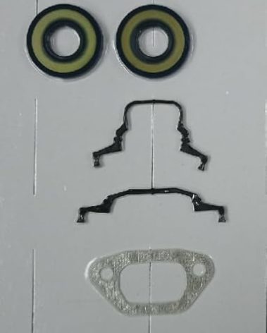 ENGINERUN Chainsaw Cylinder Gasket and Crankshaft Seal kit (5 PCS Set) fits for Husqvarna 455 455E 455 Rancher 460 465 Jonsered 2255 Chainsaw OEM 537245702 537 24 57-01