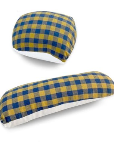 2 Pack Tailors Ham and Seam Roll Set, Premium Pressing Tools Tailor’s Ham for Ironing Press Ham Sewing Ham for Ironing Smaller Curved Seam Kit for Collars, Cuffs Seam, Yellow and Blue Plaid