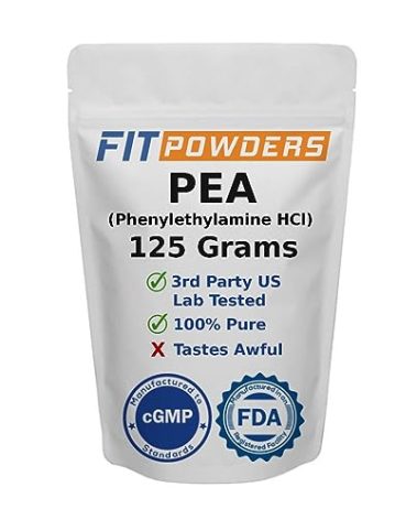 FitPowders Beta Phenylethylamine HCl Pea Powder (Phenethylamine), Phenylethylamine Powder for Serotonin, Dopamine, and Energy Boost