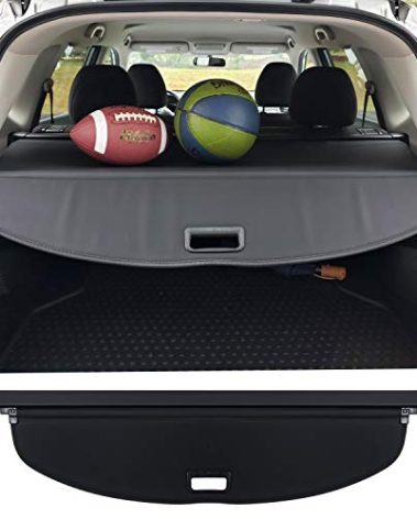 Trunk Cargo Cover for Nissan Rogue S SV SL Platinum 2014-2020 Retractable Rear Trunk Cargo Luggage Security Shade Cover Shield Interior Accessories Waterproof Custom Fit All Weather (Black)