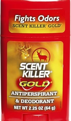 Wildlife Research Center Scent Killer Gold Antiperspirant & Deodorant, Unscented, Anti-Odor Formula for Hunters, Long-Lasting Sweat & Odor Protection, Push-Up Stick, 2.25 OZ