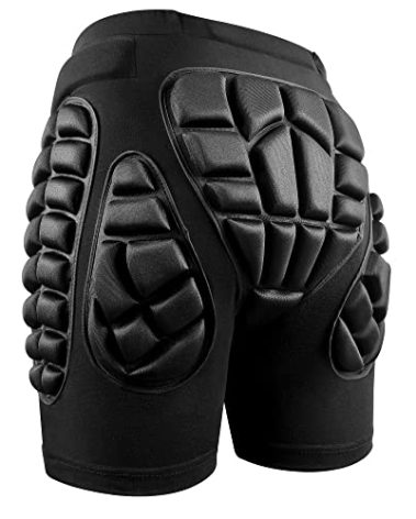 Soared 3D Protection Hip Butt EVA Paded Short Pants Protective Gear Guard Impact Pad Ski Ice Skating Snowboard Black M