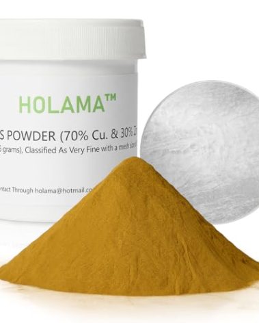 Brass Powder for Cold Casting Sculptures - High-Grade 350 Mesh for Inlay Work | Casting Powder Ideal for Home, Office Décor - 1lb with Anti-Oxidation Packaging(Cu-Zn Alloy) (Yellow-350 Mesh)