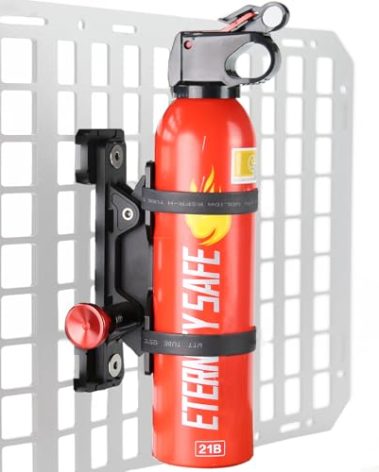 MOLLE Panel Fire Extinguisher Mount Kit-Quick Release Car Fire Extinguisher Mount Bracket for 1-2in Tactical Rigid MOLLE Panel Holes.Fire Extinguisher Holder Fits MOLLE Panels Accessories for Vehicle