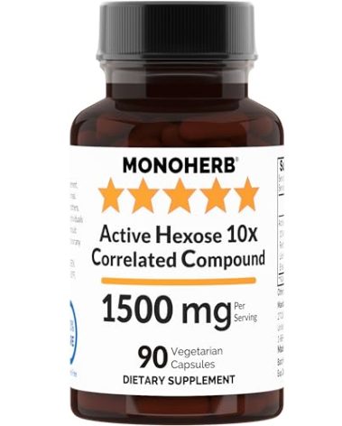 MONOHERB Active Hexose 10x Correlated Compound, 1500 mg - 30 Servings - 90 Capsules 500 mg per Capsule