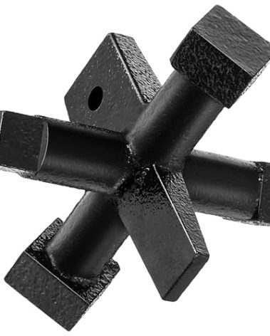 Feekoon 6 Sided Plumbing Cleanout Plug Wrench, Easy to Install and Remove Threaded Drum Trap Tools For Both Slotted or Square Countersunk Cleanout Plugs Drum Traps Heavy Duty Iron (Black)