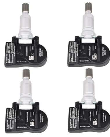 TPMS Sensor Set of 4 Tire Pressure Monitoring Sensor 433MHz Pre-Programmed for Nissan Altima 2014-2018 Pathfinder Infiniti Q50 QX60 Replace# 407003JA0A 407003JA0B