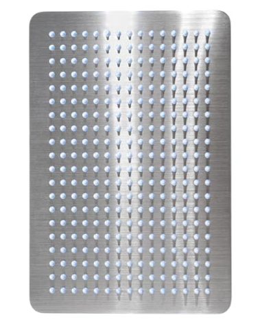 12-Inch Rectangle Rain Shower Head, KES Ultra-Thin High Pressure Rainfall Shower Heads, 300 Nozzles for Dense Water Flow, Full Body Waterfall Coverage, Wall or Ceiling Mount, Brushed Steel, J215F18-BS