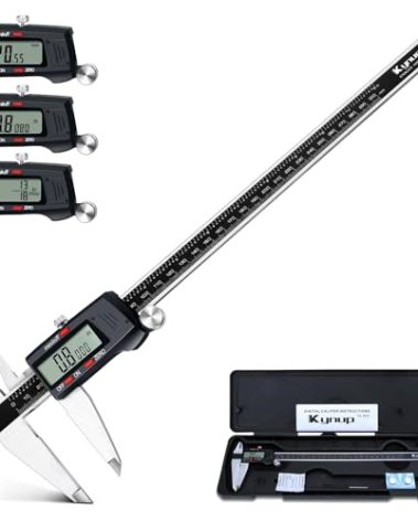 Kynup Micrometer Caliper Tool, 12Inch Digital Caliper, Vernier Caliper with Stainless Steel, Large LCD Screen, Auto - Off Feature, Inch Metric Fraction Conversion