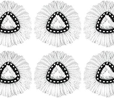 6 Pack EasyWring Spin Mop Refill - Compatible with O-Ceda, Microfiber Floor Spinning Heads Mop Head Replacement