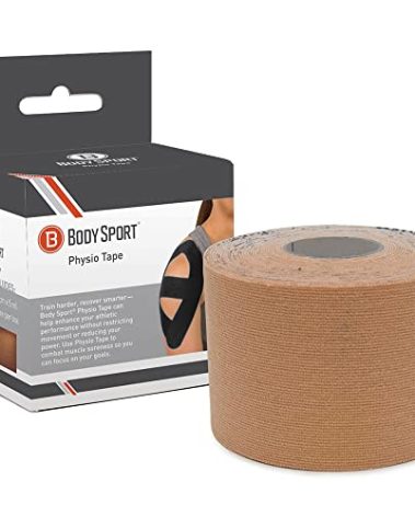 Body Sport Physio Tape, Kinesiology Tape to Support Muscles and Joints - 2 in x 5.5 yds - Natural