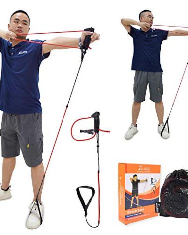 ELONG Archery Bow Trainer Draw Training Aid Device Strength Stretch Band Exerciser for Recurve Bow Compound Shooting Kids Adults Beginner Experts