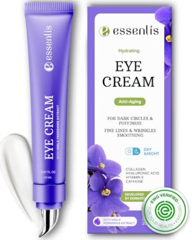 Caffeine Eye Cream for Dark Circles and Puffiness, Bags Under Eyes, Collagen Anti Aging Day and Night Corrector for Women and Men