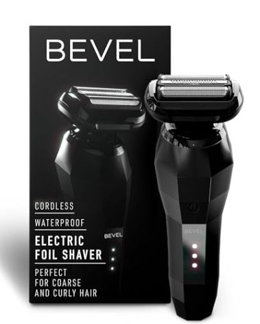 Bevel Electric Shaver for Men, Mens Foil Shavers for face, Wet & Dry Shave, Waterproof, Fast Charging, Cordless Rechargeable, Black