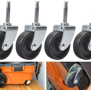 4 Pack 12293 Replacement Wet Dry Vacuum Caster Wheel Compatible with Ridgid/Craftsman/Dewalt Vacuums, for RV1250, RT1200, 1650RV, WD1850M, WD1635M Model Shop Vac Replacement Parts