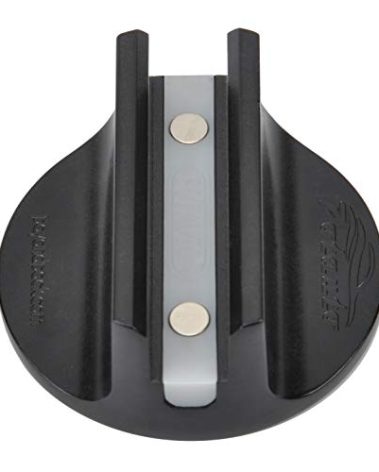 Potauto Universal Aluminum Grooved Magnetic Jack Pad Jacking Puck Pinch Weld (Slot Width 0.55 Inch) Frame Rail Adapter Vehicles (Qty 1, Black)