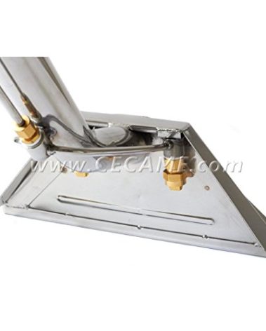 Carpet Cleaning Wand 12" 2-Jet 1.5" Tube S-Bend Stainless Steel Solution Line for Truckmounts & Portables