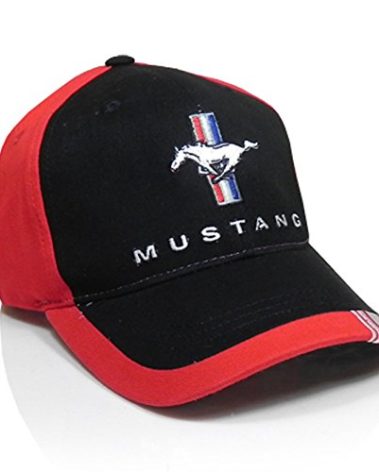 Ford Mustang Black Red Stripe Baseball Cap