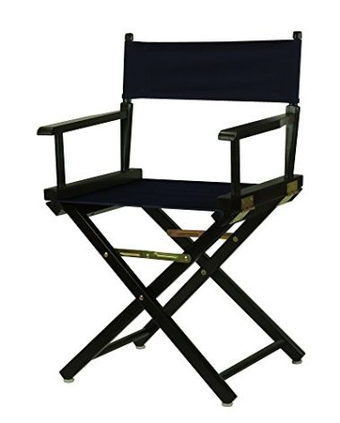 Casual Home 18" Director's Chair Black Frame with Navy Canvas