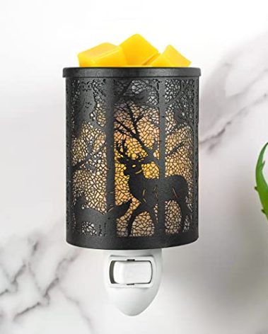 EQUSUPRO Metal Wax Melts Warmer Plug in Wall Pluggable Fragrance Wax Warmer with Removable Dish, Night Light for Home Office Bedroom Living Room Gifts Decor