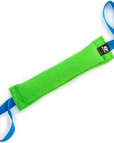 Bull Fit K9 Dog Bite Tug Toy with 2 Strong Handles - Made of Durable & Tear-Resistant French Linen - Perfect for Tug of War, Fetch & Puppy Training - Ideal for Medium to Large Breeds