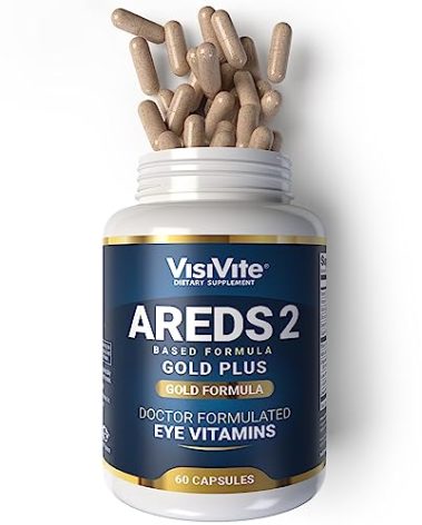 Doctor Formulated AREDS 2 Plus Eye Vitamins with Zeaxanthin Plus Lutein - Bilberry and Grape Seed Extract - Premium Eye Health Formula - 60 Eye Supplement Capsules of VisiVite Gold Plus