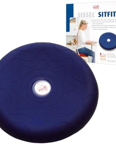 SISSEL SITFIT 13in Blue | Active Sitting & Training | Strengthens Back & Pelvic Floor Muscles | Versatile Use: Legs & Veins | Adjustable Pressure | Includes Exercise Poster