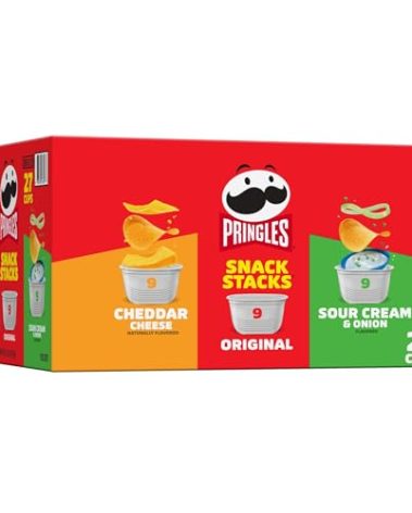 Pringles Potato Crisps Chips, Lunch Snacks, Snack Cups, Variety Pack, 19.3oz Box (27 Cups)