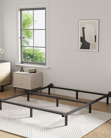 Bedsnus California King Size Bed Frame, 9 Inch Metal Basics Bed Frame,High Profile Base for Box Spring, 9-Leg Support, Noise-Free, Easy Assembly, Black