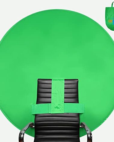 Webaround Big Shot 56" | Green | Portable Collapsible Webcam Backdrop | Attaches to Any Chair | Wrinkle-Resistant Fabric | Ultra-Quick Setup and Takedown | Perfect for Zoom, Webex, Teams, etc.