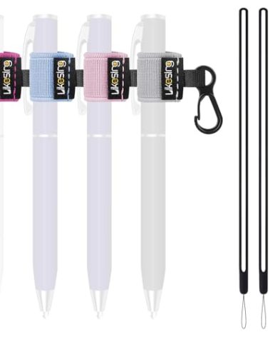 Likesing Portable Pen Holder for Lanyard, Elastic Pen Pencil Holder with Silicone Lanyard Around Neck for Nurses, Teachers, Waitres, Carpenters, Construction Workers, Contractors and Pros
