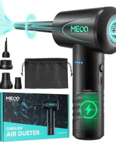 MECO ELEVERDE Compressed Air Duster Electronics, 100000RPM Air Blower, Electric Air Duster for Computer Keyboard Cleaner PC Home Office,Reusable Cordless Air Duster Replace Canned air, 2 Hour Charge