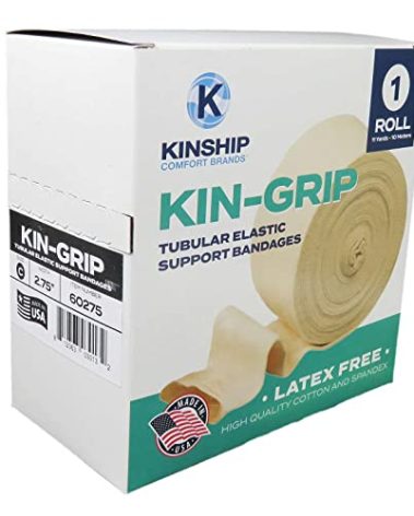 KinGrip Tubular Elastic Support Bandages by Kinship Comfort Brands Tubular Bandage Protects Fragile Skin Latex-Free Wound Care for Edema and Lymphedema Support | Made in USA | Size C 2.75”x10 MTR