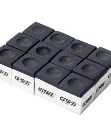 GSE Games & Sports Expert 12-Pack Billiard/Pool Cue Chalks, Billiard Pool Table Accessories for Home/Tournament Use (Black)