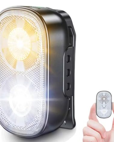 Zewdov 500LM Ultra Bright Mini Clip-on Flashlight Rechargeable, 10 Modes Hands-Free Pocket EDC Flashlight, Waterproof Small Keychain Flashlight, Running Lights for Runners/Emergency/Work/Walking