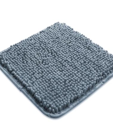 Yeaban Small Bathroom Rugs 12"x12" – Thick Chenille Bath Mats | Absorbent and Washable Bath Rug Non-Slip, Plush Rugs for Bathroom, Shower, Sink(Blue)