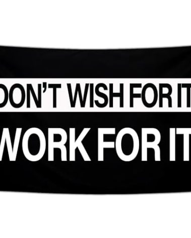 Kmxzint Discipline Motivational Flag Don't Wish for It Work for It Gym Motivational Flags for Room Guys Home Gym Bedroom Office College Dorm Funny Inspirational Motivational Wall Art Decor Banner