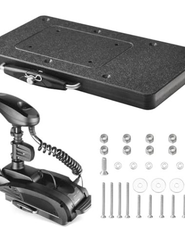 For Minn Kota 1854021 MKA-21 Quick Release Bracket - Fits Ulterra, Terrova, PowerDrive V2, Deckhand 40, Riptide ST/SP, Pontoon & Electric Trolling Motors - Black Mounting Plate