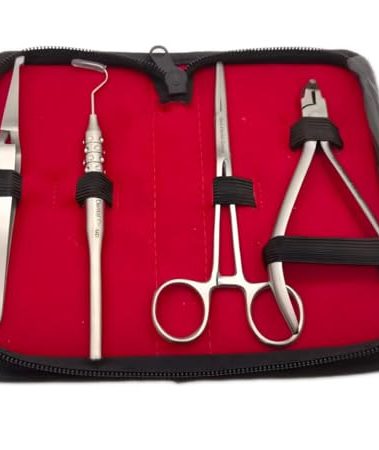 Complete DIY Braces Tool Plier Kit At Home 4PCS - Holding Brackets Change Color For Braces Ligature Ties Power Chain And Cutting Plier