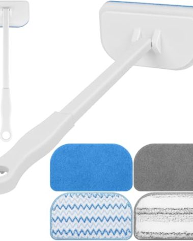 MOSEN Scrub Brush for Shower,4-in-1 Cleaning Brushes with 4 Different Function Cleaning Heads Brush for Shower Cleaning Bathroom Kitchen Car Tub Tile
