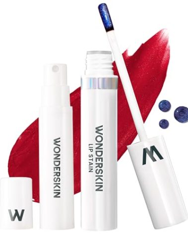 Wonderskin Wonder Blading All Day Lip Stain Peel Off Masque and Reveal Kit - Long Lasting, Waterproof Red Lip Tint, Transfer Proof Natural Makeup Stain Kit (Divine)