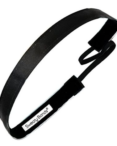 Sweaty Bands Womens Girls Headband - Non-Slip Velvet-Lined Fashion Hairband - Wicked Black 5/8-Inch