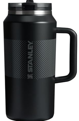 STANLEY Quencher ProTour Flip Straw Tumbler with Leakproof Lid 64 oz | Built-In Straw and Handle | Large Capacity for Travel & Sports | Insulated Stainless Steel Cup | BPA-Free | Black Fade