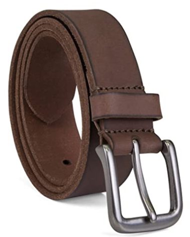 Timberland Men's 35mm Classic Buckle Jean Leather Belts, Dark Brown, 34