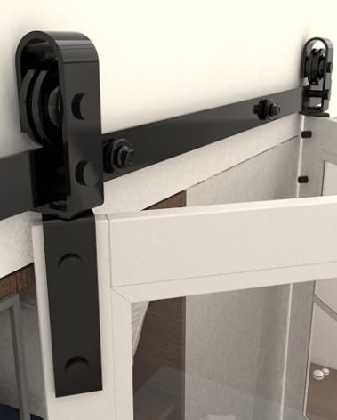 Arti-Life 28" Bifold Sliding Barn Door Hardware Track Kit,Side Mounted Black Roller,Smoothly and Quietly,Assembly Easy,Fit Double 12" Bi-Folding Doors (Door Not Included)