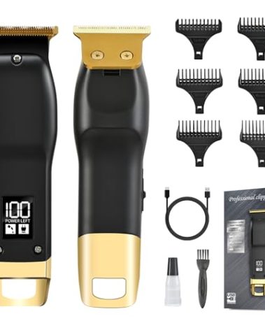 Elehomyou Beard Trimmer for Men - Rechargeable Men's Hair Clippers & Razor, Cordless Hair Trimmer for Face, Neck, Groin & Manscaping, Ideal Gift for Men, Black