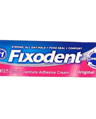 Fixodent Denture Adhesive Cream Original, Multi, 0.75 Oz, Pack of 4