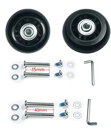 F-ber Suitcase Inline Outdoor Skate Replacement Wheels: Multiple Sizes (OD54mm W18mm ID6mm Axles30 & 35mm), Set of 2 Wheels
