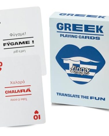 Greek Lingo Playing Cards | Travel Flashcards | Learn Greek Vocabulary in A Fun & Easy Way | 52 Essential Translations